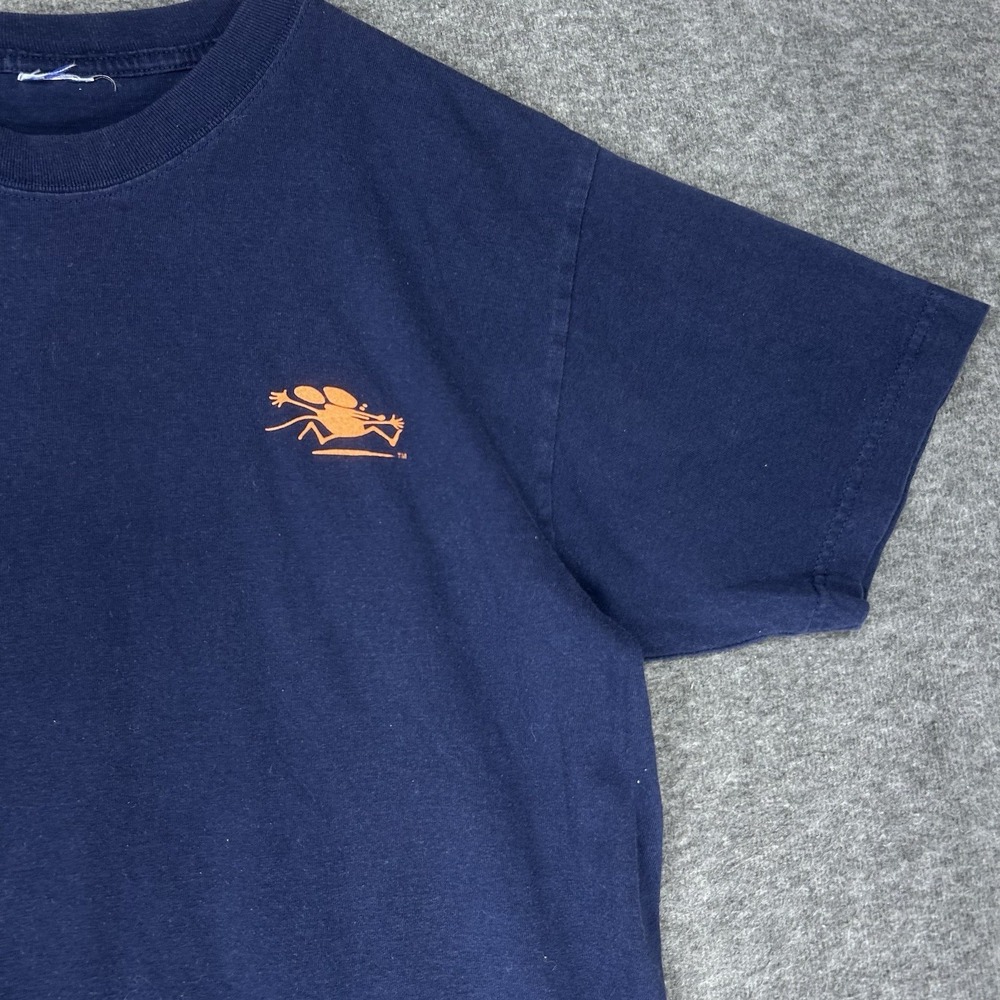 Vintage 90s Stanley Mouse T shirt Mens L Blue 1996 Eric Clapton Flaming Guitar - Picture 4 of 12